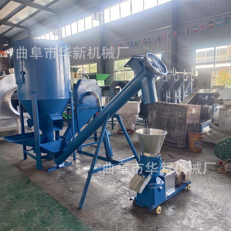 160型三个压轮饲料颗粒机家用养殖鸡鸭饲料制粒机青草玉米造粒机