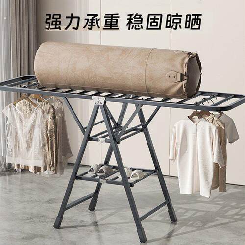 加厚加粗免安装折叠落地晾衣架室内外阳台晾衣服晾被子神器代