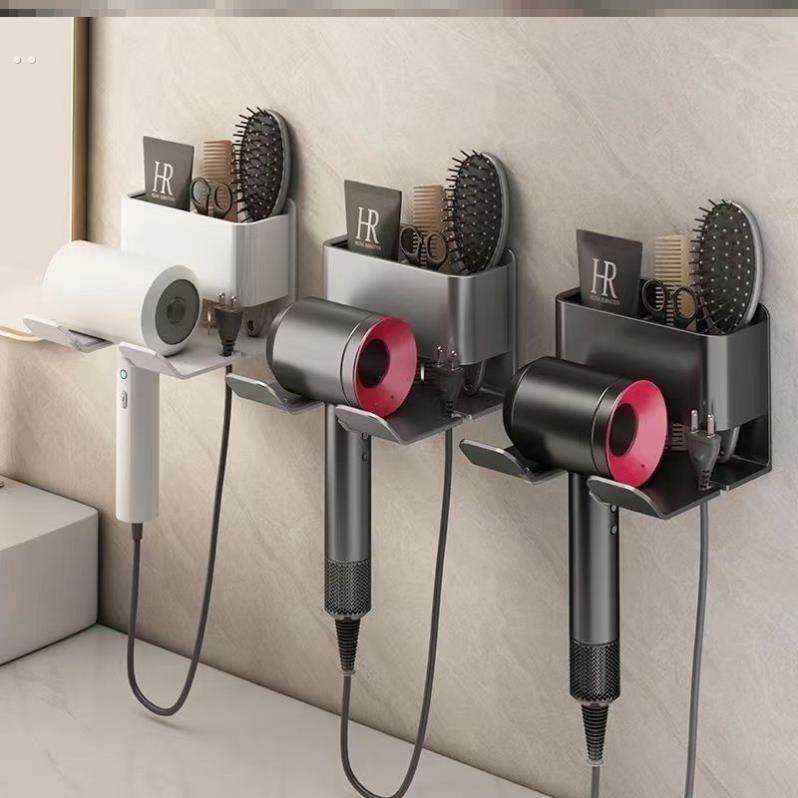 吹风机置物架免打孔化妆室壁挂式吹风机支架浴室吹风机收纳层架子
