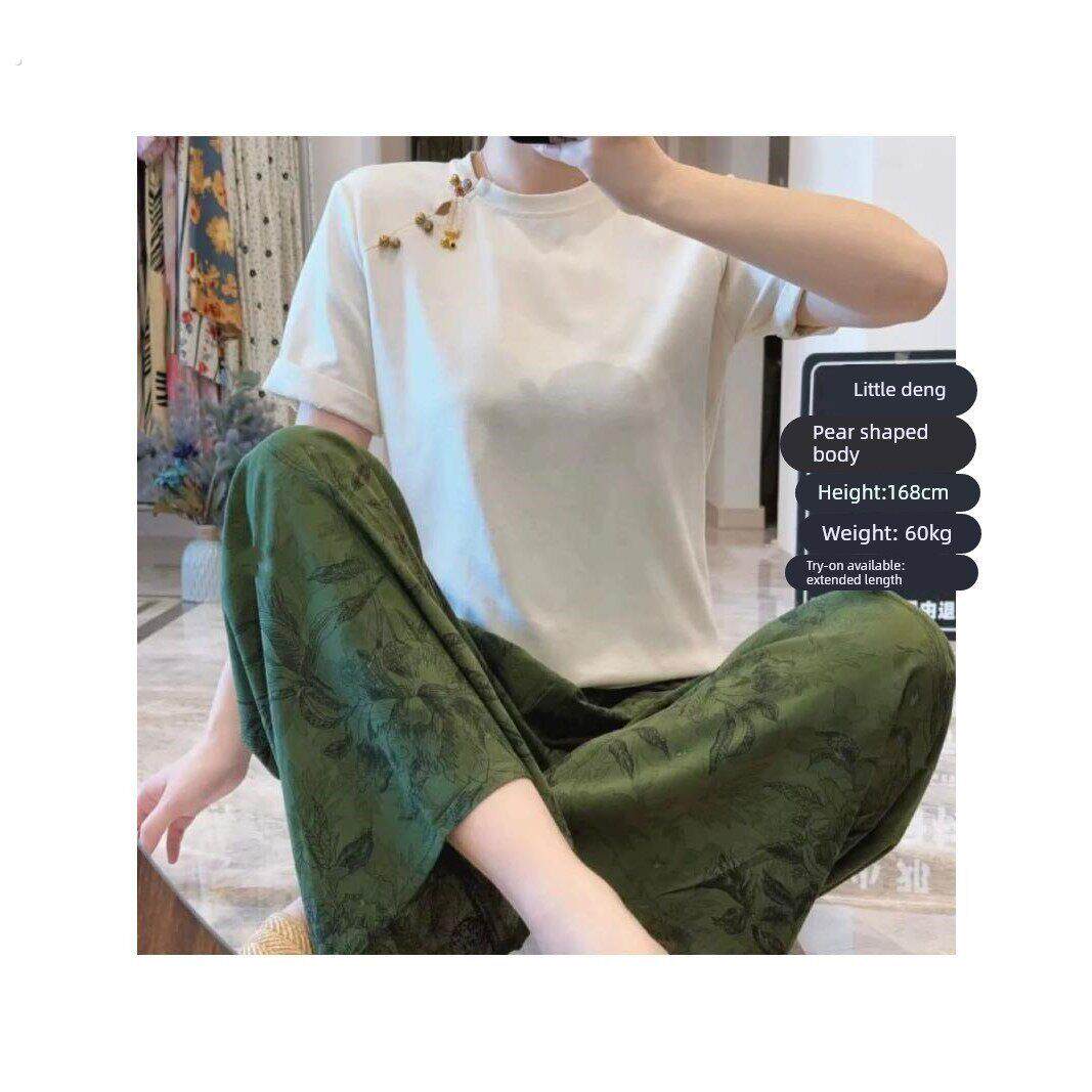 棉绸裤女士薄款人造棉阔腿裤网红爆款居家可外穿绵绸裤子加大码女