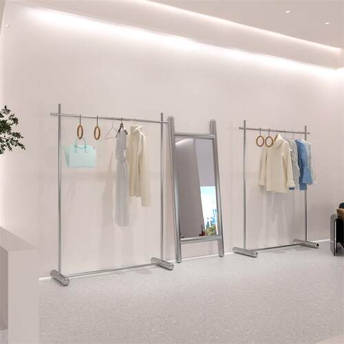 服装店展示架落地式挂衣架道具陈列中岛货架女装店专用不锈钢架子