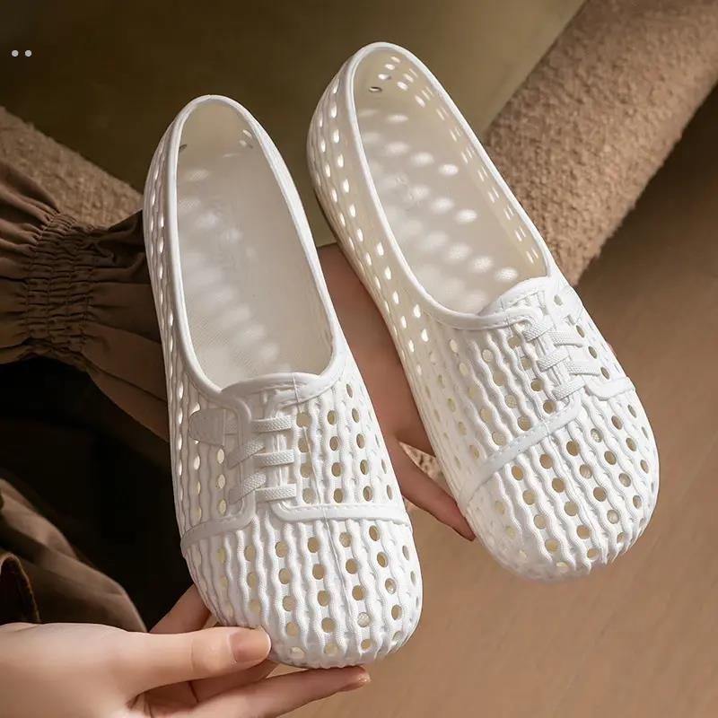 洞洞鞋女款2025夏季软底不累脚妈妈鞋外穿防滑护士鞋孕妇沙滩凉鞋