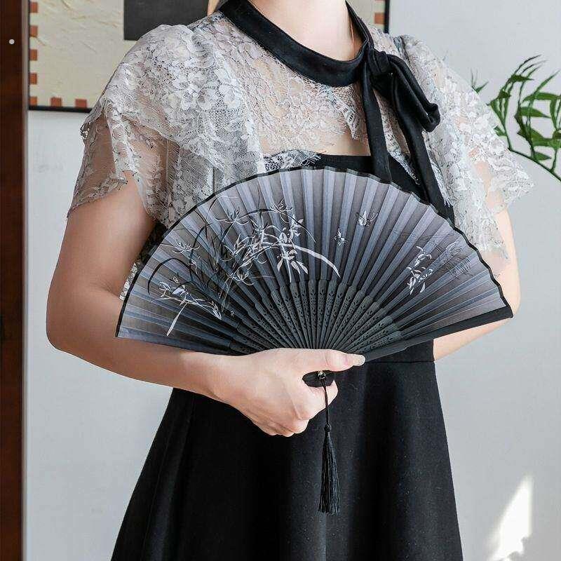 扇子回旋器加扇子古风扇子优雅伸缩匙扣回弹男生耍帅神器小道具
