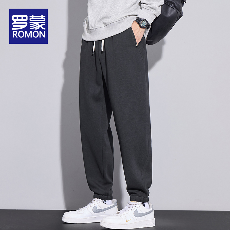 罗蒙男士休闲裤秋冬季新款宽松男裤时尚百搭束脚长裤男款运动卫裤