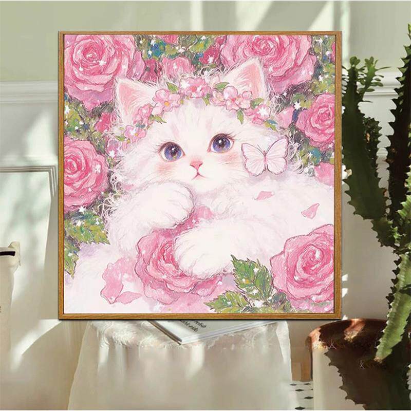 玫瑰猫咪钻石画2026新款满钻