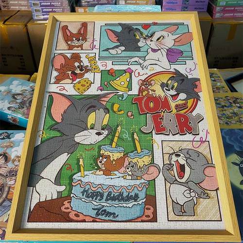 猫和老鼠拼图1000块带相框