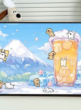 线条小狗满钻钻石画DIY带框