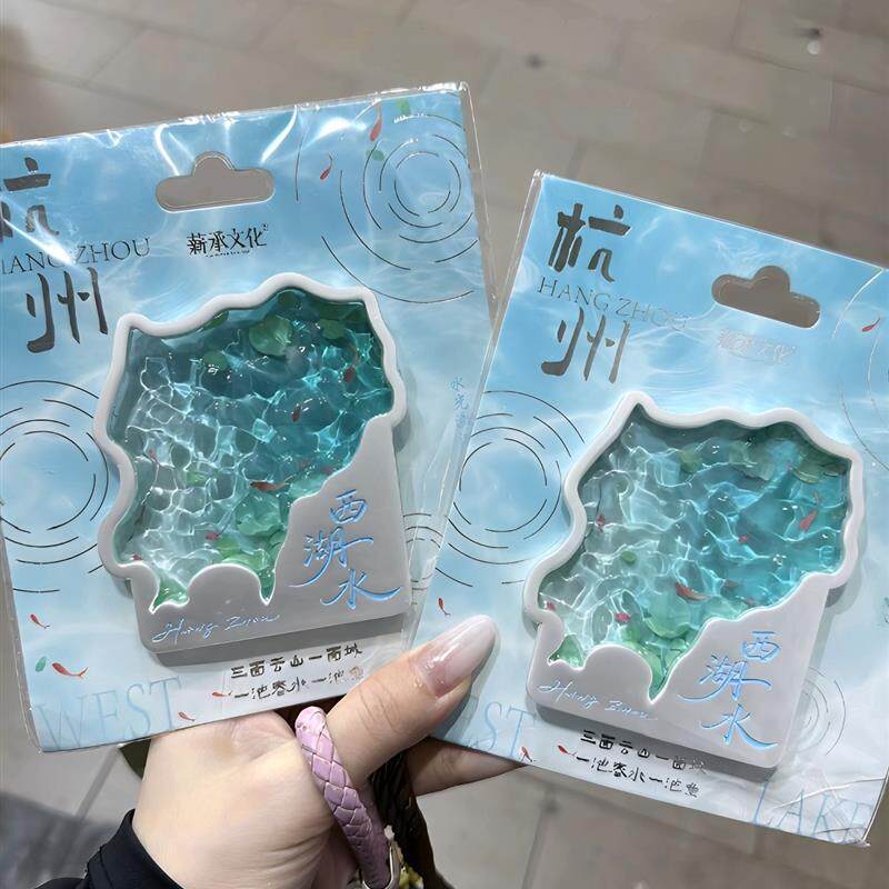 杭州西湖亚克力透光磁吸冰箱贴