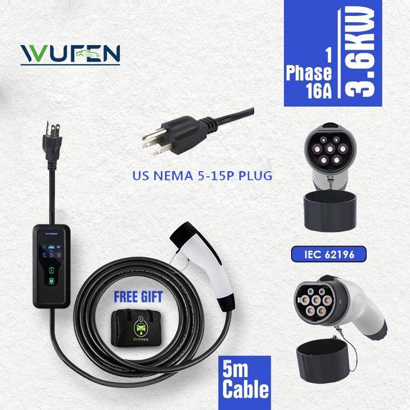 新能源汽车充电枪国美欧便携式电动汽车充电器16ANAME5-15P插头