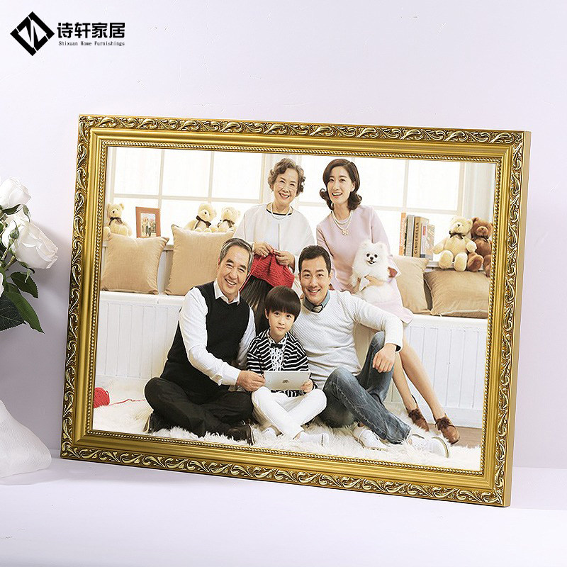 欧式实木全家福相框定制冲洗12 16 20 24 32寸照片打印加做成挂墙,家居饰品,相框/画框,淘宝优惠券,粉丝福利购,淘宝优惠卷