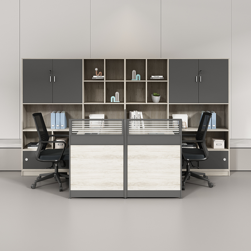 财务桌屏风隔断电脑桌简约现代2人4人位办公桌椅组合工位桌职员桌