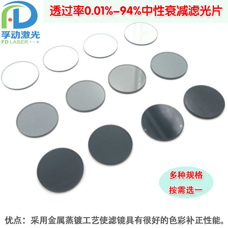 透过率0.01%-94%中性衰减滤光片 全波段减光片中灰密度镜ND灰度镜