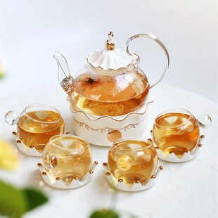 那些时光 欧式下午茶茶具花茶杯套装煮 水果茶壶蜡烛加热欧式茶壶