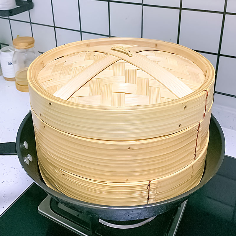 竹蒸笼竹制家用蒸锅竹笼竹子笼屉加高竹编包子蒸屉商用馒头蒸格