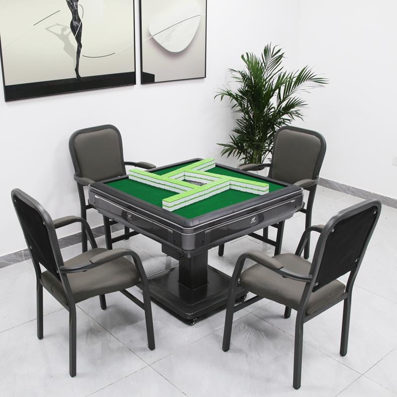 棋牌室高靠背椅子科技布四脚麻将椅家用舒适PU皮后现代风格椅