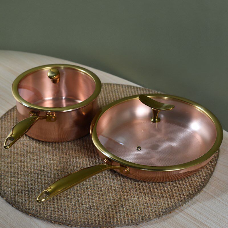 韩式韩国小铜锅煮面紫铜奶锅雪平锅西厨单人涮锅电磁炉铜火锅炖锅