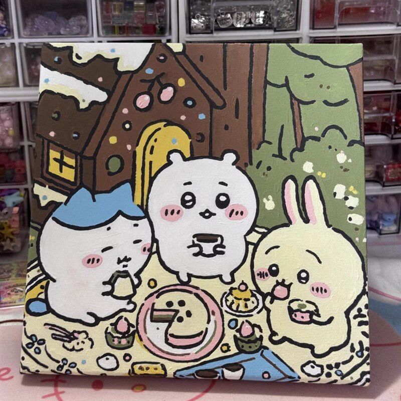 吉伊卡哇数字油画填色diy可爱小八乌萨奇三小只休闲手工画材料包