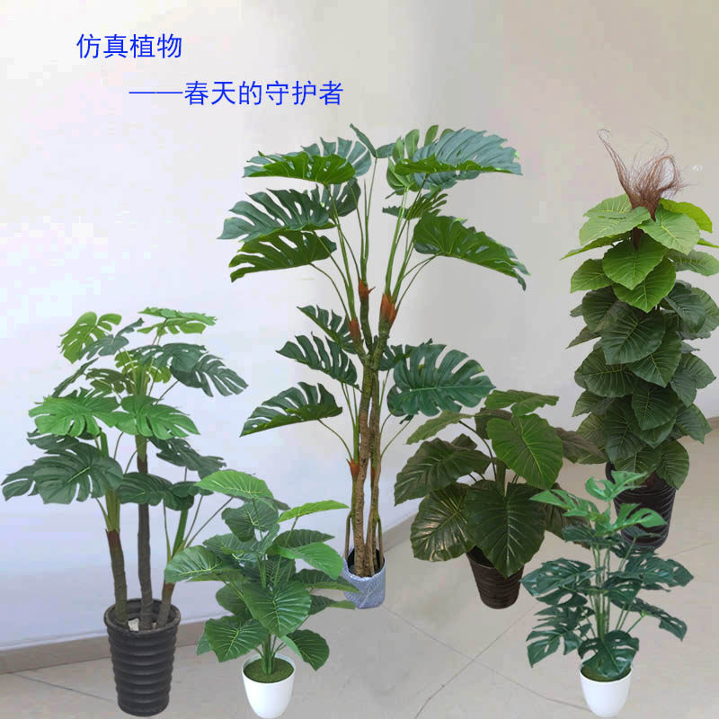 绿萝植物仿真树大叶子龟背竹子绿植假盆栽客厅装饰塑料室内办公室,家居饰品,仿真植物盆景,淘宝优惠券,粉丝福利购,淘宝优惠卷