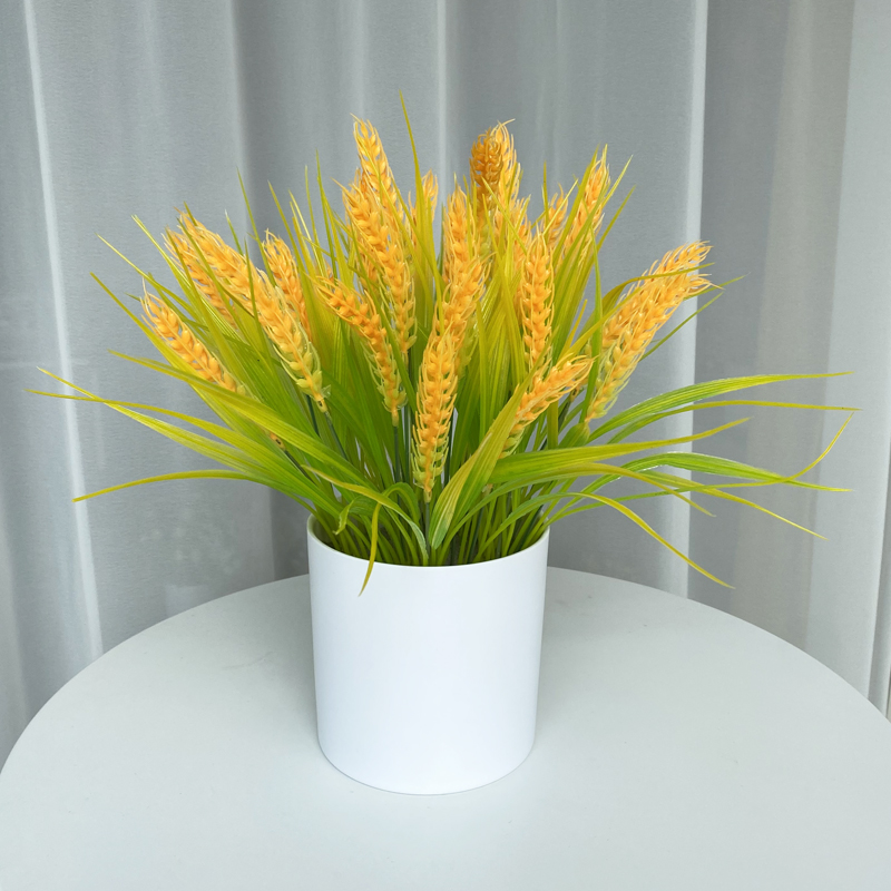 彷真干花大麦穗装客厅饰假花黄金稻穗绿植盆栽摆件墙角隔断摆放花
