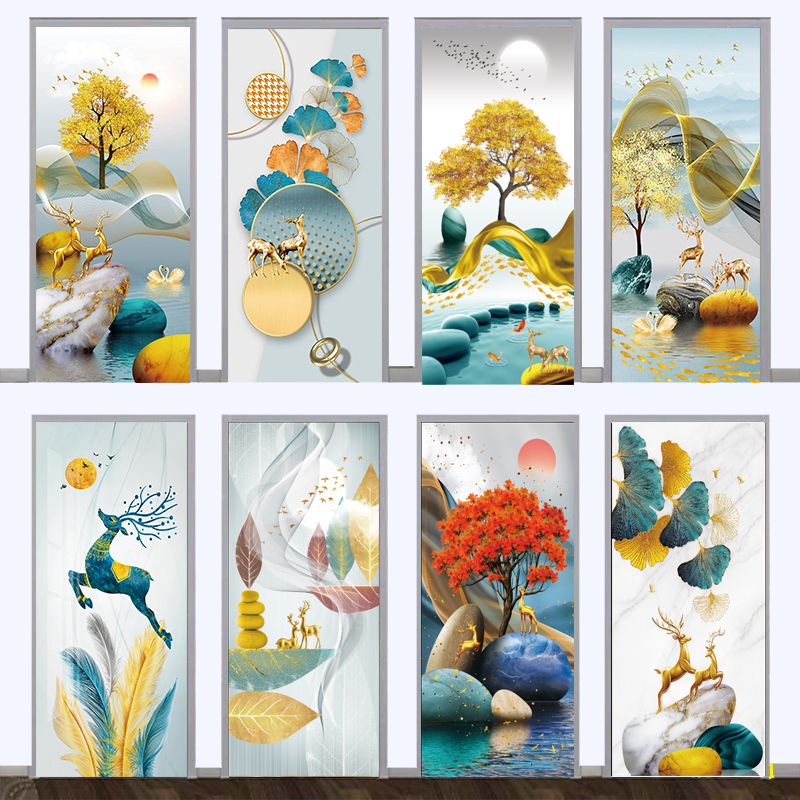 加厚门贴纸自粘装饰北欧整张木门翻新卧门衣柜电梯门玻璃防水贴画图片