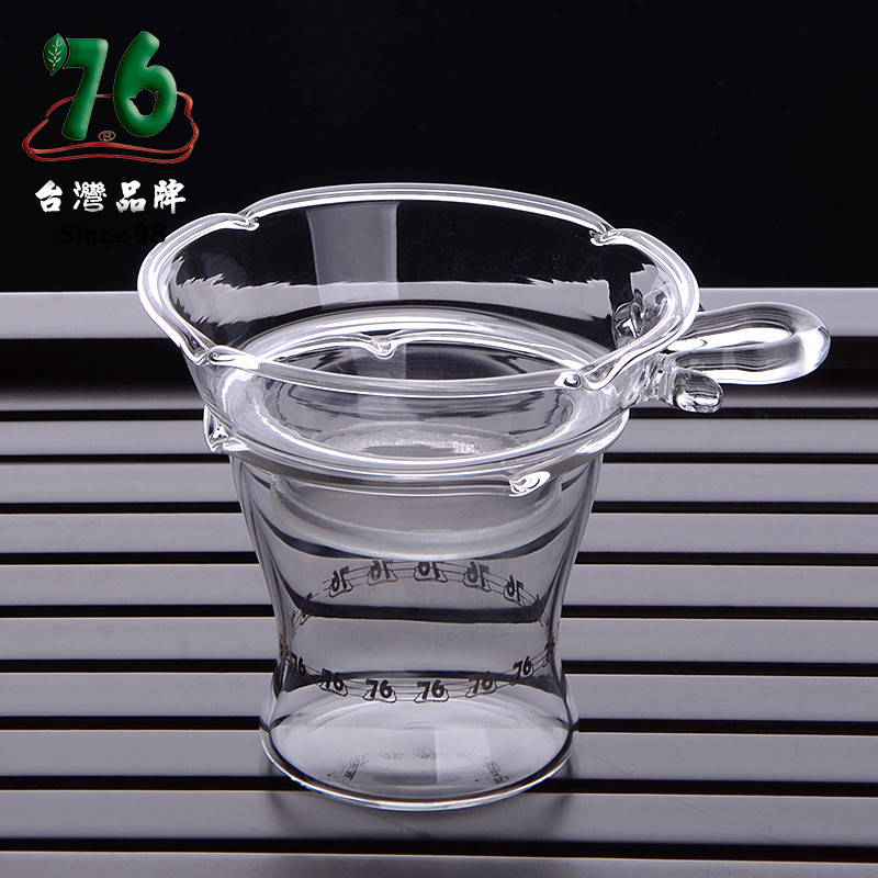 76茶业玻璃滤茶器网超细纱布漏茶器公道杯过滤三件套装功夫茶具配