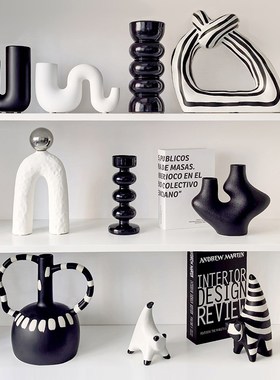 态生活诧寂风陶瓷异形装饰品摆件现代客厅书柜酒柜抽象创意小摆设