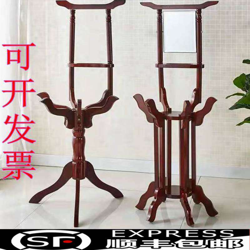 卫生间浴室实木洗手脸盆架木质仿古落地面盆毛巾结婚老式农村单位