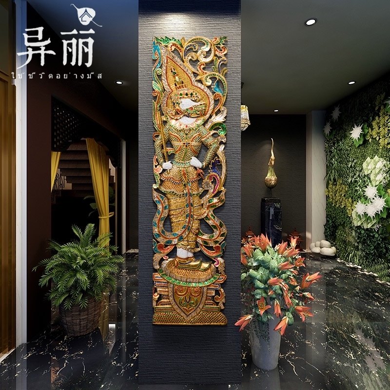 泰国手工木雕壁挂客厅玄关装饰挂件猴神实木雕刻工艺品隔断雕花板