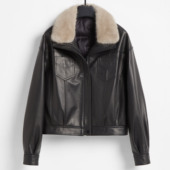 歌珞伊 外套 海宁真皮羽绒服女胎牛皮90白鹅绒水貂毛领冬季 8825