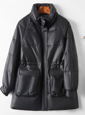 歌珞伊 2229-3 新款海宁真皮皮衣女士黑色冬季气质头层绵羊皮皮衣