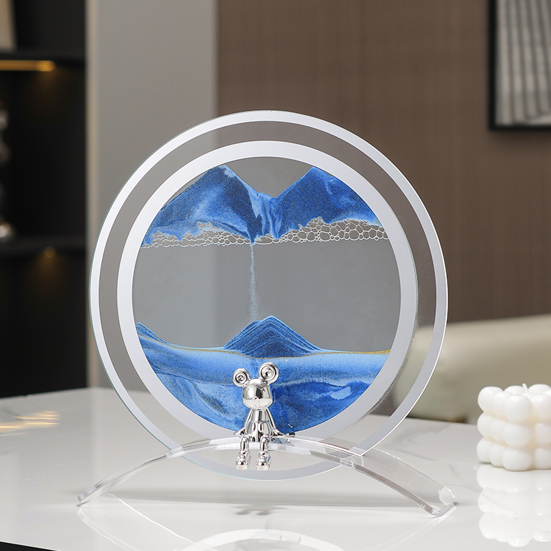 暴力熊流沙画酒柜装饰品办公室摆件轻奢高档客厅电视柜高级感沙漏