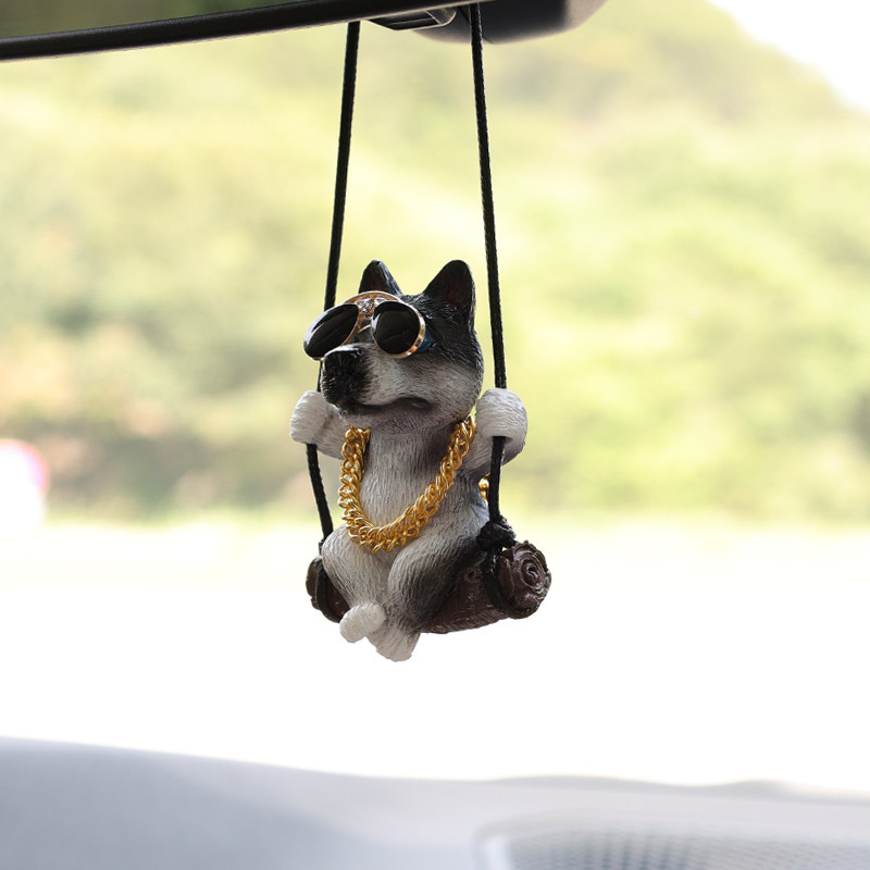 汽车挂件2024新款秋千哈士奇车载后视镜吊饰车内高档挂饰小狗吊坠,汽车用品/电子/清洗/改装,车挂,淘宝优惠券,粉丝福利购,淘宝优惠卷