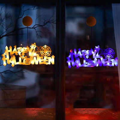 万圣节Happy Halloween装饰灯发光字母灯牌LED灯串鬼节派对挂牌