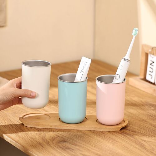 新款刷牙杯子家用亲子不锈钢漱口杯一家三四口高档颜值洗漱杯刻字