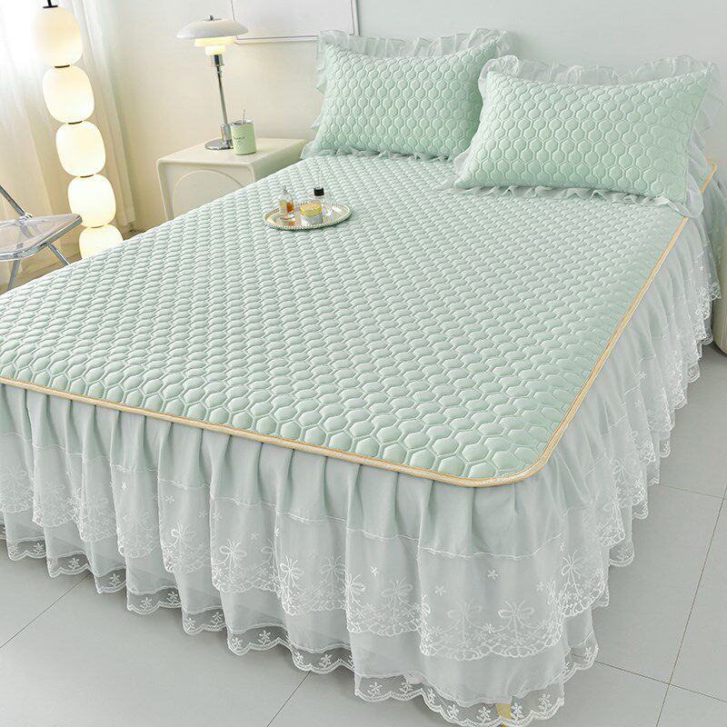 乳胶冰丝凉席三件套夏天可机洗软垫床上用品水洗空调席1.8m床裙款,床上用品,乳胶席,淘宝优惠券,粉丝福利购,淘宝优惠卷