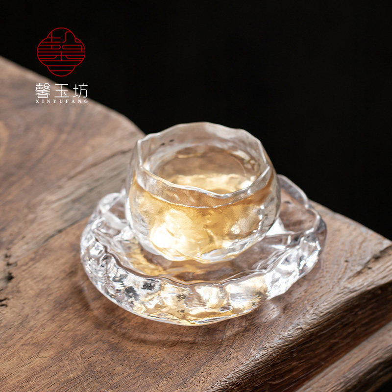 加厚琉璃茶杯带杯垫套装冰冻磨砂主人杯创意男士女士功夫茶具单杯,餐饮具,茶杯,淘宝优惠券,粉丝福利购,淘宝优惠卷