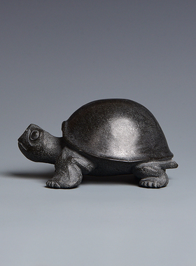 手工雕刻亮壳将军龟 石龟茶宠摆件 古典石雕吉祥物石茶玩石手把件