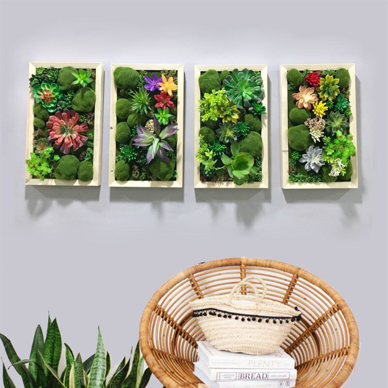 立体仿真多肉植物相框组合墙面壁饰壁挂创意家居咖啡厅墙上装饰品
