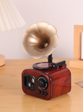 复古怀旧音乐盒摆件留声机桌面装饰品老式八音盒拍照道具生日送礼