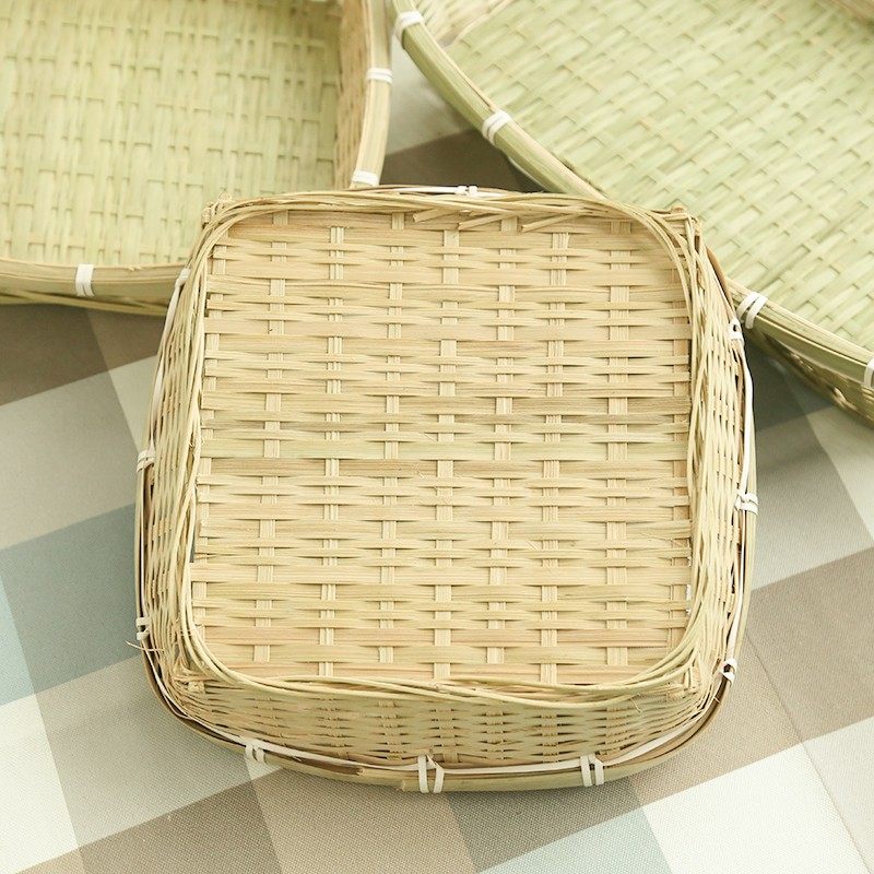 竹筐手工竹编品竹编收纳筐长方形簸箕农家家用大号厨房水果店用,特色手工艺,竹编/竹雕,淘宝优惠券,粉丝福利购,淘宝优惠卷