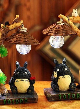 日式杂货卡通树脂小夜灯摆件家居装饰 创意家居床头摆件学生礼品