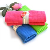 东洋格子超细纤维干发毛巾条吸水清洁布厨房家政抹布柔软不掉毛