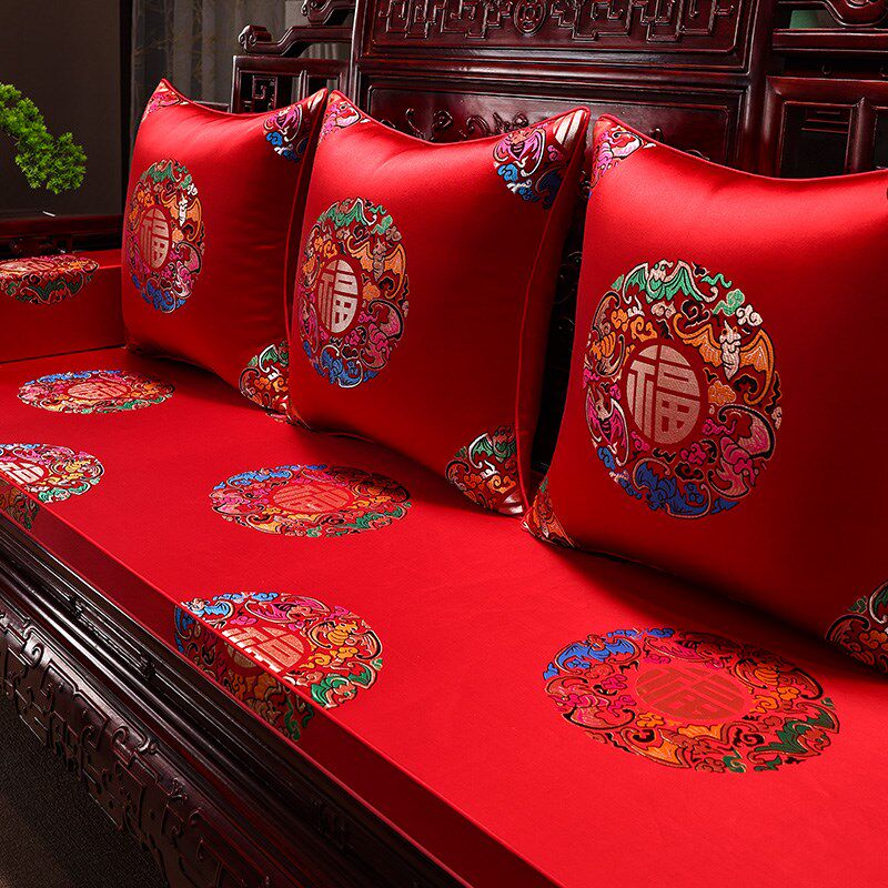 中式红木沙发椅子坐垫家具海绵垫罗汉床五件套定乳胶垫子罩