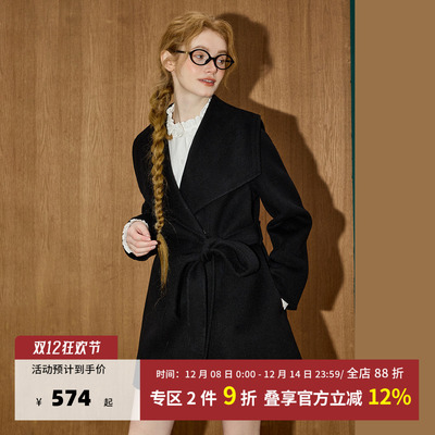 coolhut轻奢老钱风双面羊绒大衣