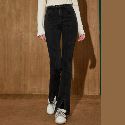 开叉微喇裤女高腰显瘦