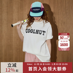 T恤设计感 女式 coolhut简约字母宽松短袖 圆领小众潮2025夏季