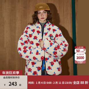 coolhu摇粒绒外套女美式复古宽松羊羔毛棉衣棉服女