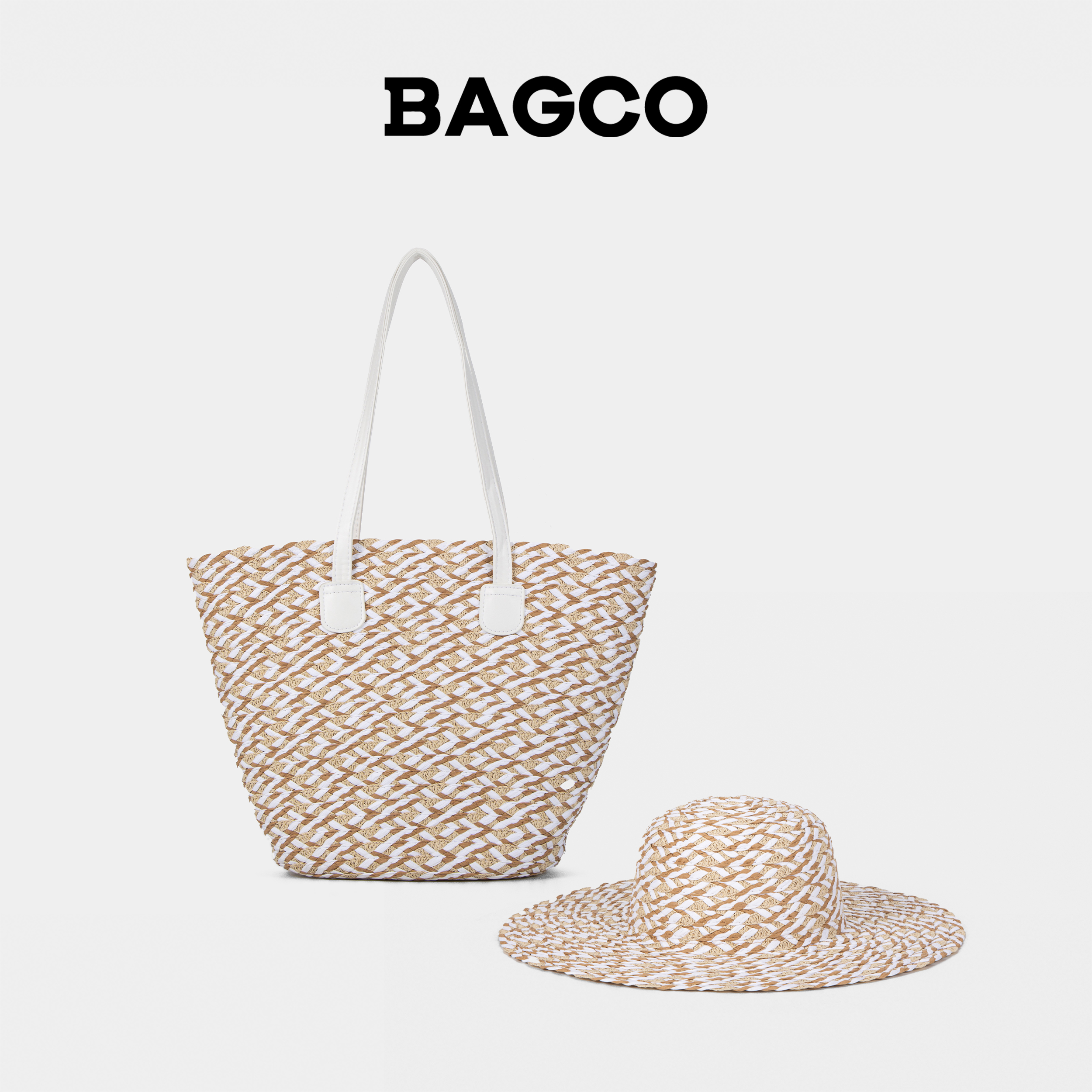 BAGCO新款小众设计感盛夏沙滩编织托特包