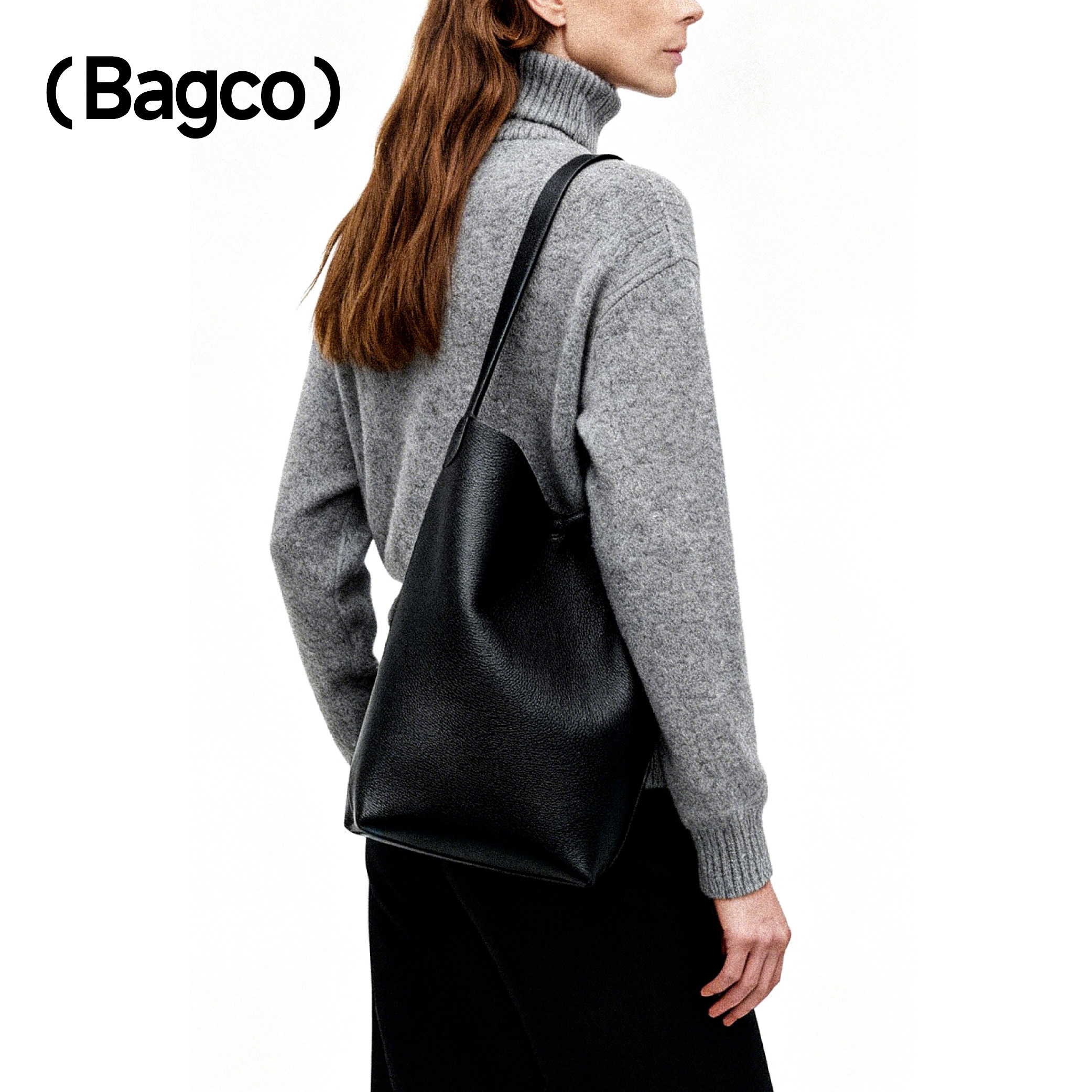 BAGCO“T&R风衣水桶”头层粒面小牛皮单肩腋下包超大尺寸水桶包,箱包皮具/热销女包/男包,单肩包,淘宝优惠券,粉丝福利购,淘宝优惠卷