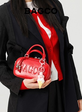 BAGCO 新娘红色婚包波士顿枕头包2025通勤单肩手提包休闲斜挎包包